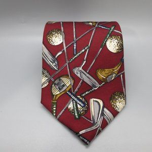 Ashford & Brooks Men's Silk Neck Tie Golf Clubs Ball Putter Driver Novelty Gift